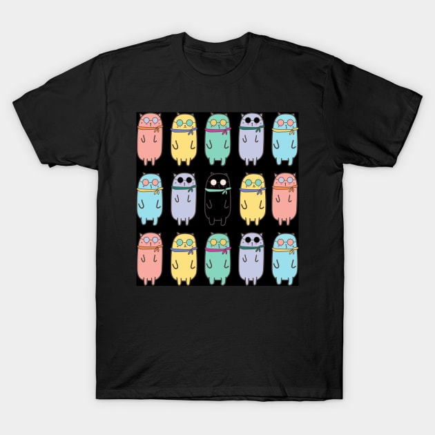 Cool For Cats on Black T-Shirt by VioletGrant